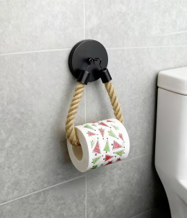 Toilet Paper Holder or Towel Holder with Rope, Rustic Style