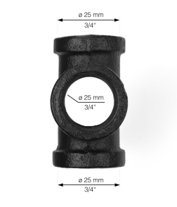 Rusticline križ 3/4", RT-9, črn