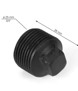 Rusticline čep 3/4", RT-16, črn, 2 kom