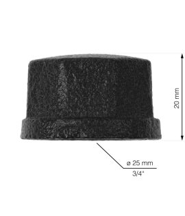 Rusticline cap 3/4", RT-17, black, 2 pcs