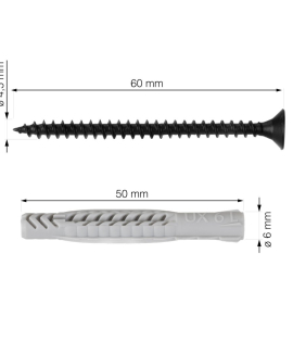 Vijaki premer 4,5x60mm, mozniki premer 6x50mm, RT-49, črno/siva, 16+16kos