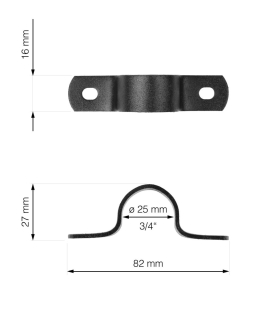Objemka Rusticline, RT-47, črna, 4 kos