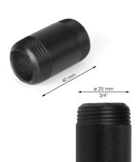 Rusticline cev 3/4", 40 mm, RT-26, črna