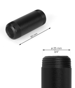 Rusticline cev 3/4", 60 mm, RT-27, črna