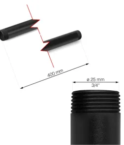 Rusticline cev 3/4", 400 mm, RT-31, črna