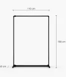 FREJA I - Stojalo za oblačila Rusticline s palico za čevlje, prostostoječe, 1100x1580 mm