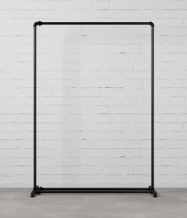 FREJA I - Rusticline clothes rack with shoe bar, freestanding, 1100x1580 mm