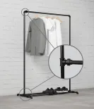 FREJA I - Stojalo za oblačila Rusticline s palico za čevlje, prostostoječe, 1100x1580 mm
