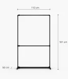 FREJA I - Stojalo za oblačila Rusticline s prečko za čevlje, prostostoječe, 1100x1810 mm