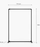 FREJA II SINGLE - Stojalo za oblačila Rusticline, prostostoječe, 1100x1580 mm