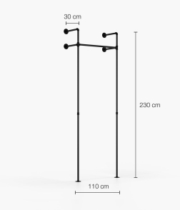 DARIO I SINGLE - Garderobni komplet Rusticline, stenska montaža, 1100x2300mm