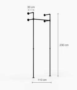 DARIO I SINGLE - Garderobni komplet Rusticline, stenska montaža, 1100x2300mm