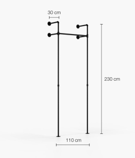 DARIO I SINGLE - Garderobni komplet Rusticline, stenska montaža, 1100x2300mm