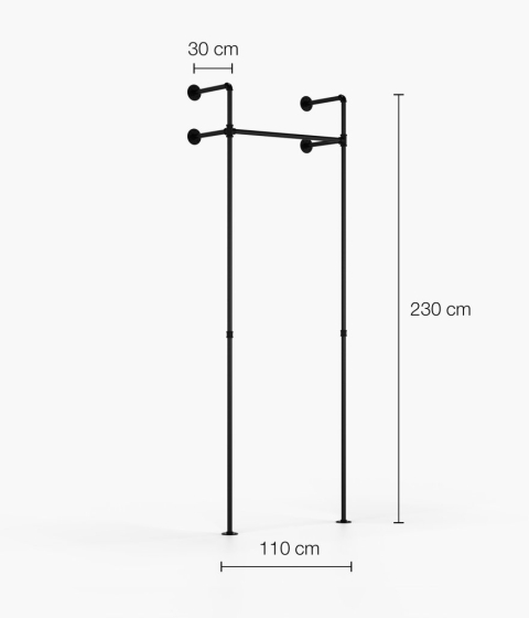 Wardrobe System Rusticline DARIO I SINGLE – wall‑mounted, single module