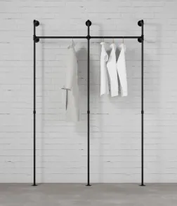 DARIO II SINGLE - Garderobni komplet Rusticline, stenska montaža, 2220x2300mm