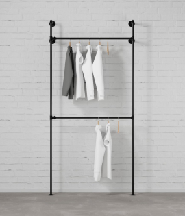 DARIO I DOUBLE - Garderobni komplet Rusticline, stenska montaža, 1100x2302mm