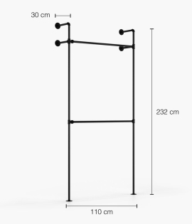 DARIO I DOUBLE - Garderobni komplet Rusticline, stenska montaža, 1100x2302mm