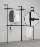 DARIO II DOUBLE - Garderobni komplet Rusticline, stenska montaža, 2220x2320mm