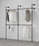 DARIO II DOUBLE - Garderobni komplet Rusticline, stenska montaža, 2220x2320mm