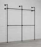 DARIO II DOUBLE - Garderobni komplet Rusticline, stenska montaža, 2220x2320mm