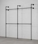 DARIO II DOUBLE - Garderobni komplet Rusticline, stenska montaža, 2220x2320mm