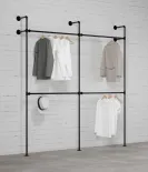 DARIO II DOUBLE - Garderobni komplet Rusticline, stenska montaža, 2220x2320mm