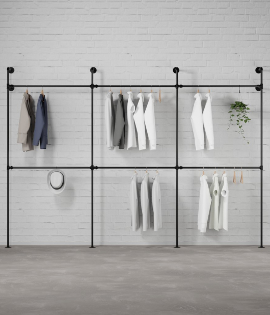 DARIO III DOUBLE - Rusticline wardrobe set, wall mounting, 3330x2320mm