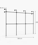 DARIO III DOUBLE - Rusticline wardrobe set, wall mounting, 3330x2320mm