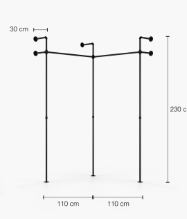 DARIO II KOTNI - Garderobni komplet Rusticline, stenska montaža, 1110x1110x2300mm