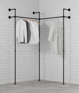 DARIO II KOTNI - Garderobni komplet Rusticline, stenska montaža, 1110x1110x2300mm