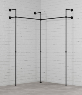 DARIO II KOTNI - Garderobni komplet Rusticline, stenska montaža, 1110x1110x2300mm