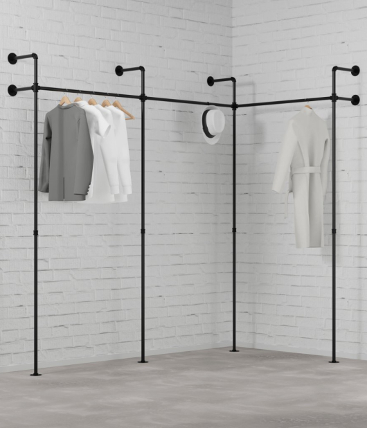 DARIO III KOTNI - Garderobni komplet Rusticline, stenska montaža, 2220x1110x2300mm