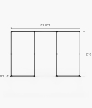 FREJA V - Rusticline clothes rack, free standing, 3300x2100mm