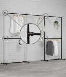FREJA V - Rusticline clothes rack, free standing, 3300x2100mm