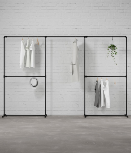 FREJA V - Rusticline clothes rack, free standing, 3300x2100mm