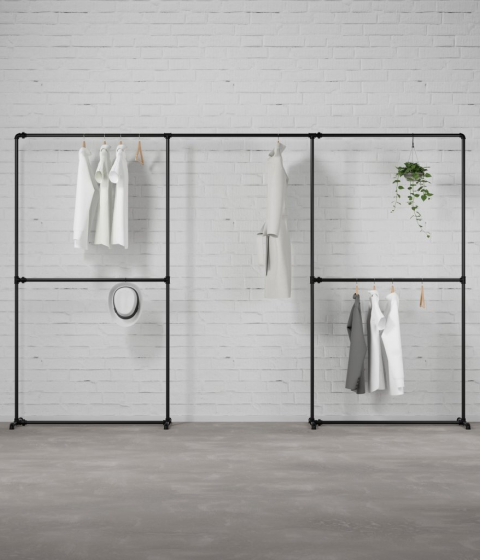 Clothes Rack Rusticline FREJA V – freestanding, extended module