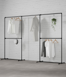 FREJA V - Rusticline clothes rack, free standing, 3300x2100mm