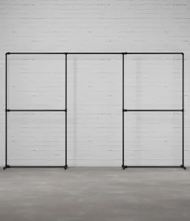 FREJA V - Stojalo za oblačila Rusticline, prostostoječe, 3300x2100 mm