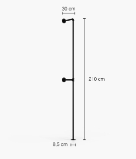 LARS III - Obešalnik za oblačila Rusticline, stenska montaža, 300x2100 mm