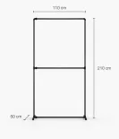 FREJA III - Stojalo za oblačila Rusticline, prostostoječe, 1100x2100 mm