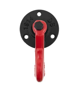 Stenski kavelj 3/4" RT‑77, črni/rdeči – samostojno obešalo