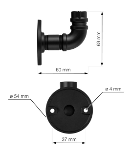 Obešalnik Rustic, mat črn